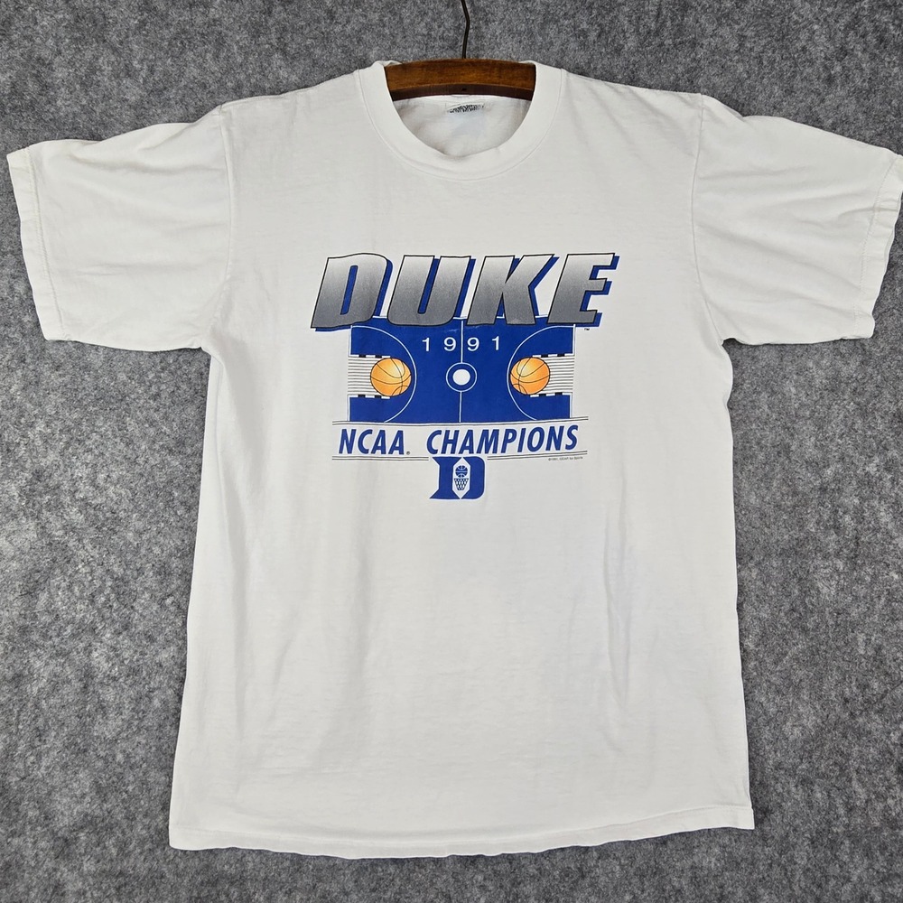 Vintage 1991‎ Duke NCAA Champions T-Shirt Mens Large Gear for Sports Made in USA